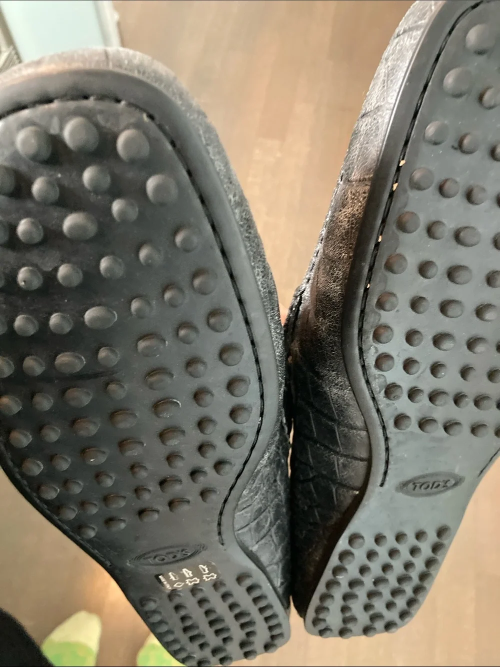 Tod's Gray Croc-Embossed Leather Penny Loafers